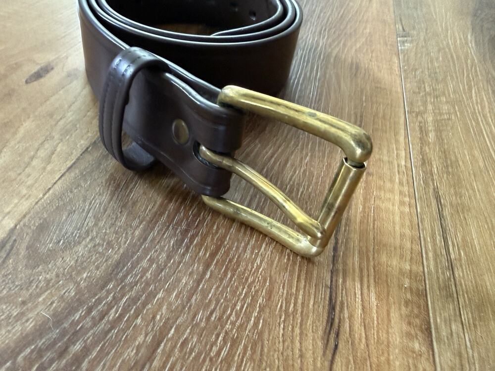 BullBelts The Bull Belt 100% Full Grain Leather Brown Made in USA,Sz 38